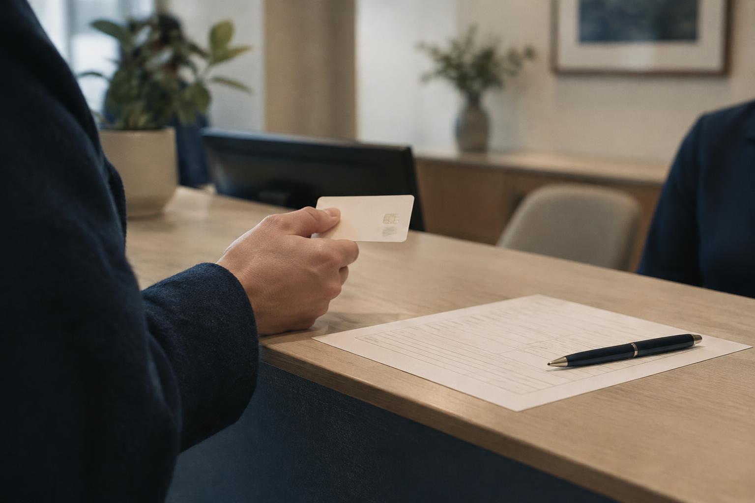 Kártyás fizetés és számla egy klinika recepcióján